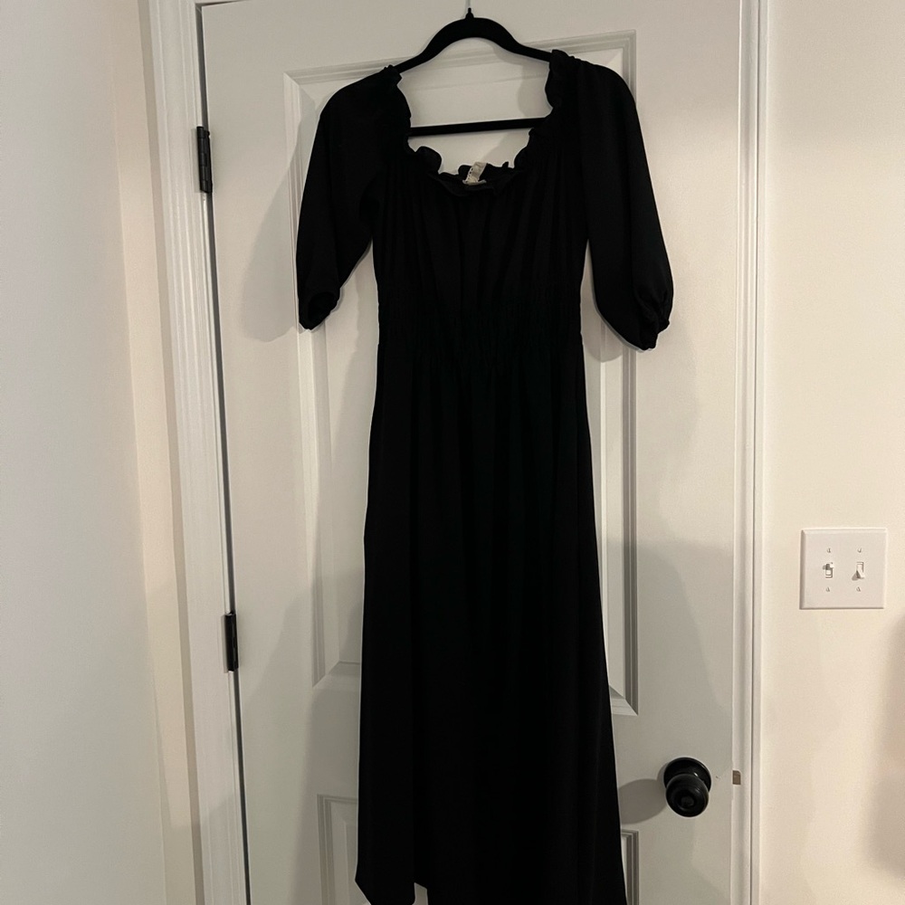 H&M Black midi Sleeve Dress